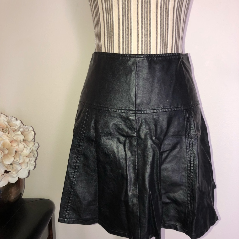 Faux Leather High Waist Skirt